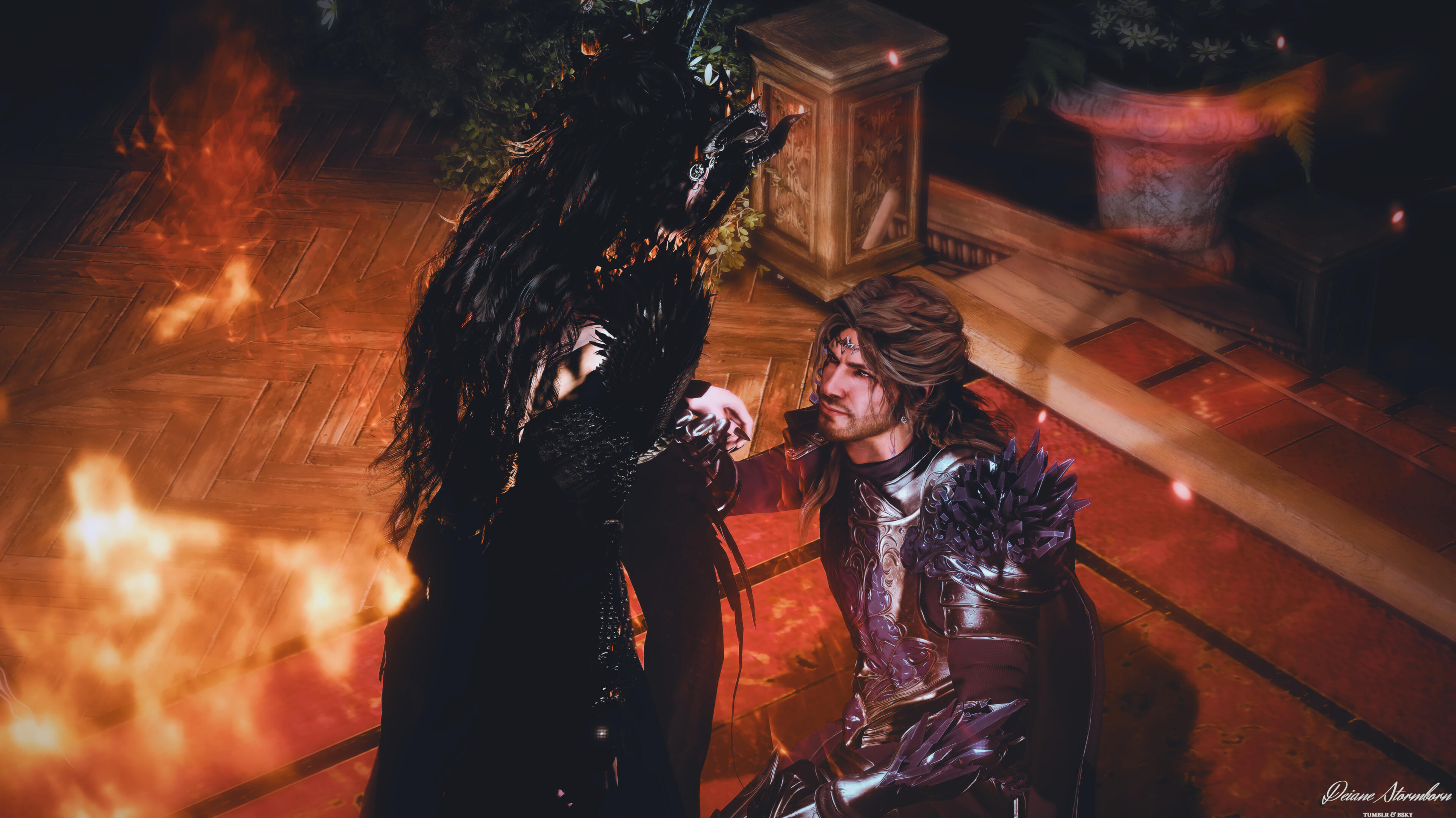 Onyx Storm Dragon & Her Bladesinger Knight | Medieval AU